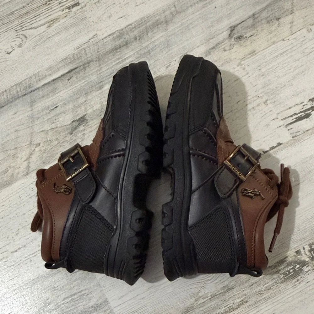 Polo by Ralph Lauren Black and Brown Kids Boots Size 13